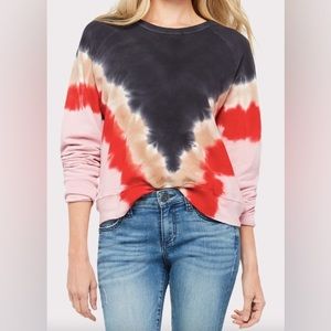 Daydreamer Flying V Varsity Crew Tie Dye Sweatshirt - Medium